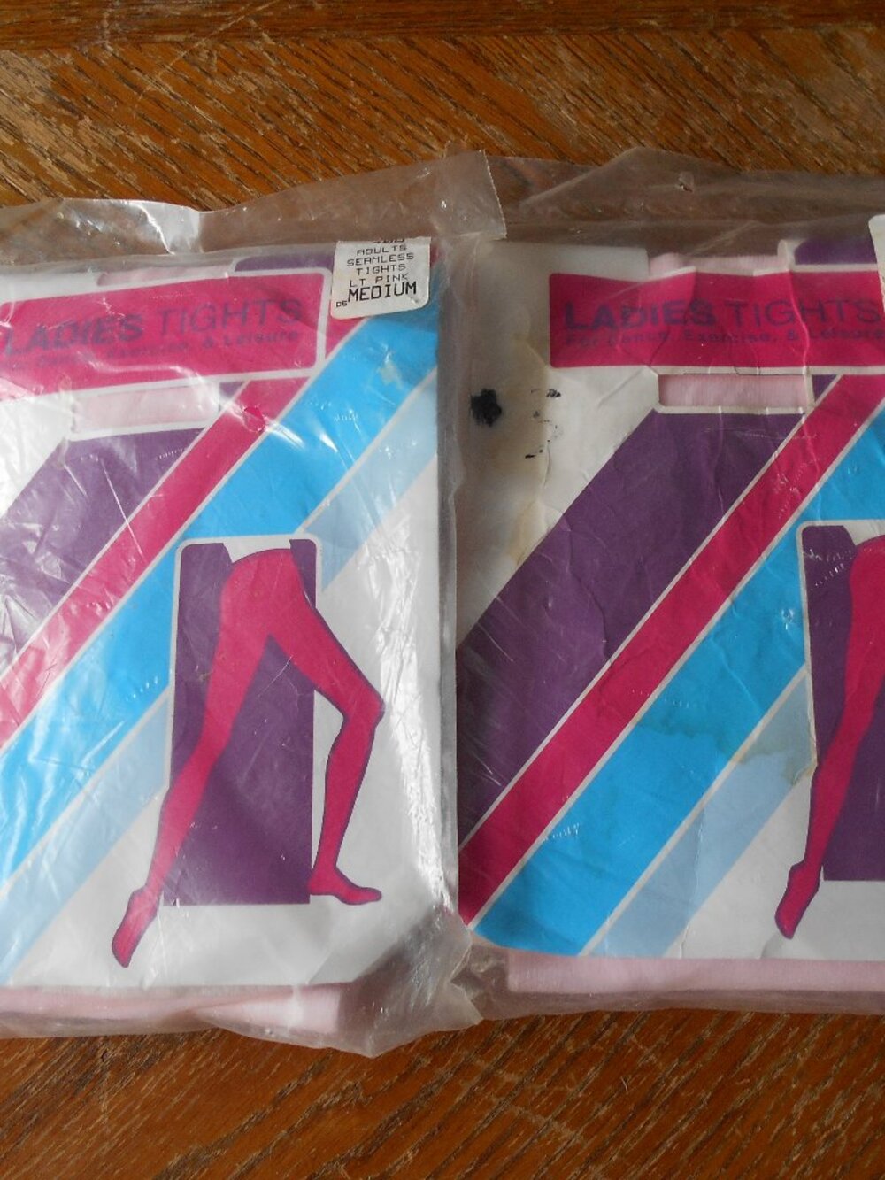 2 Pair Pink Footed Tights- Medium Adult- NWT